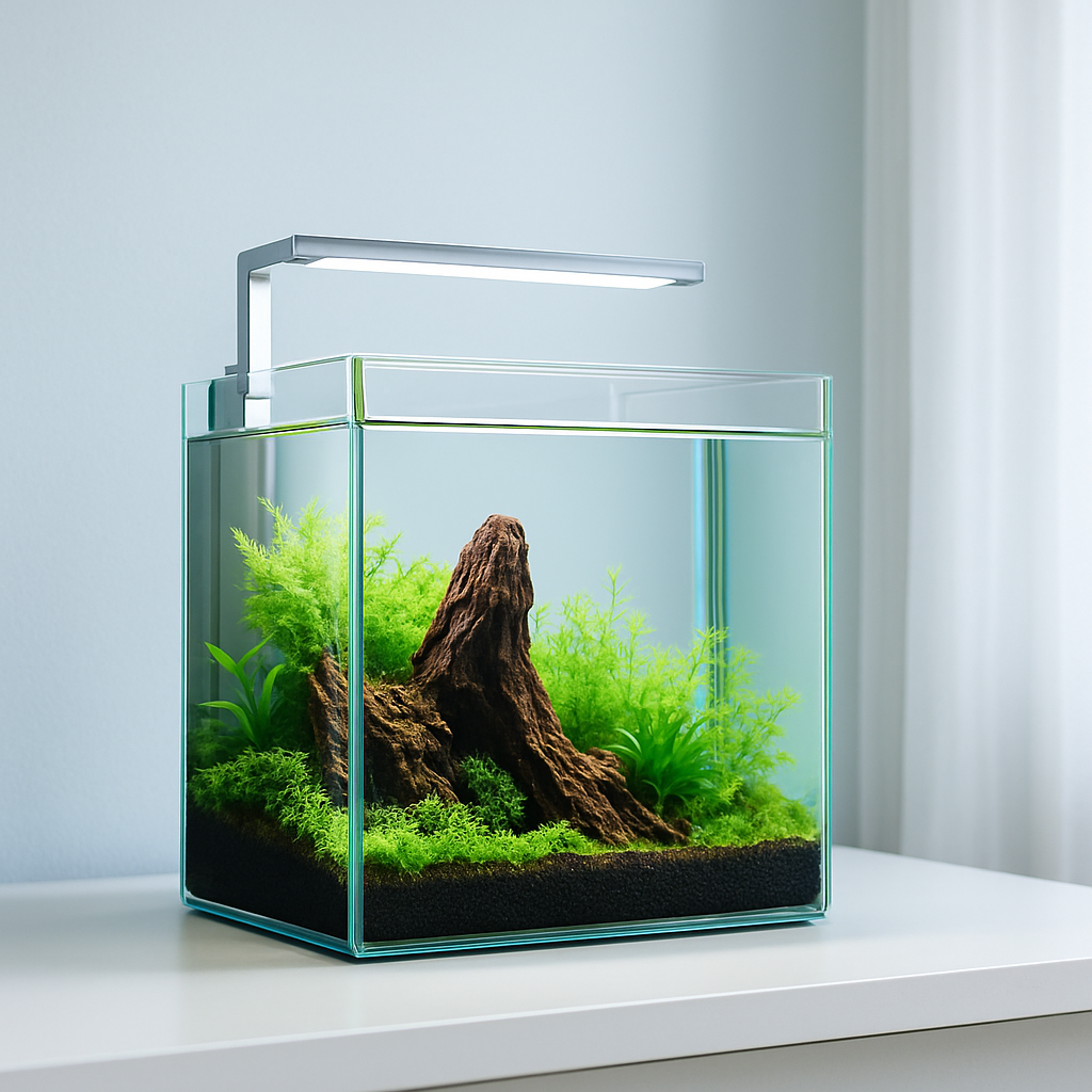 Clean modern nano aquarium